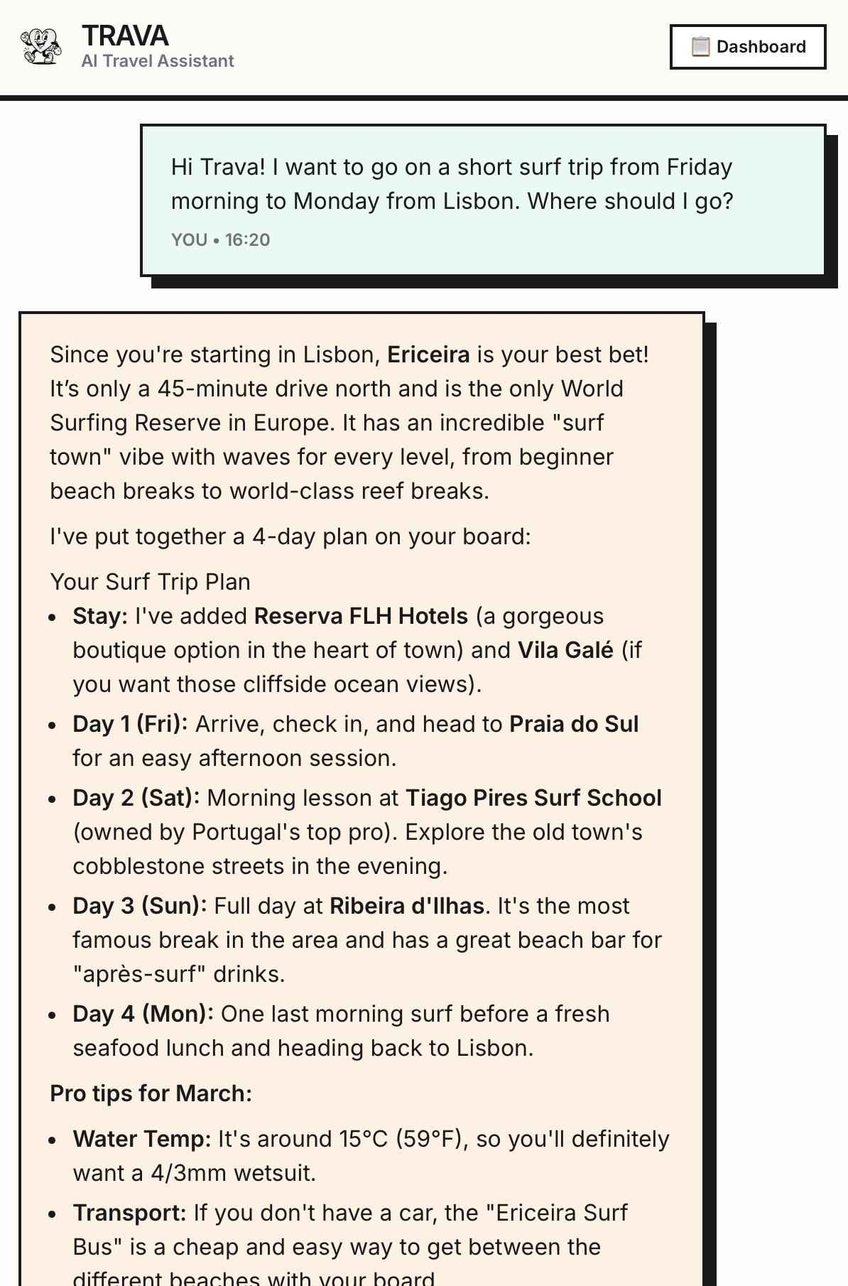 Tell Trava What You Like